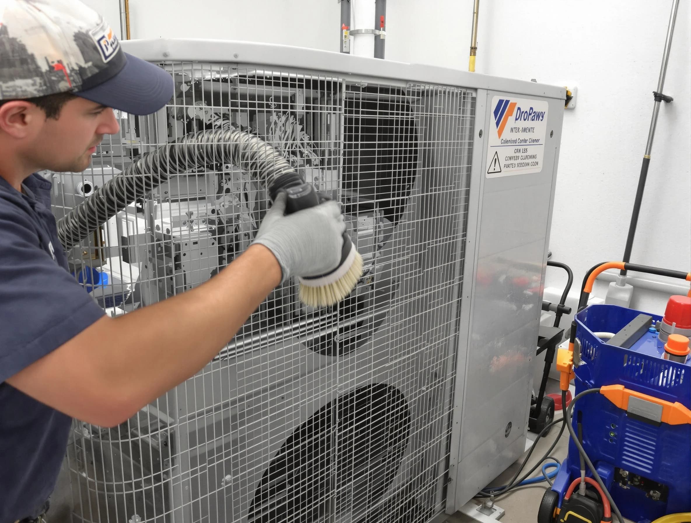 Falmouth Air Duct Cleaning specialist performing precision AC coil cleaning for improved system performance in Falmouth