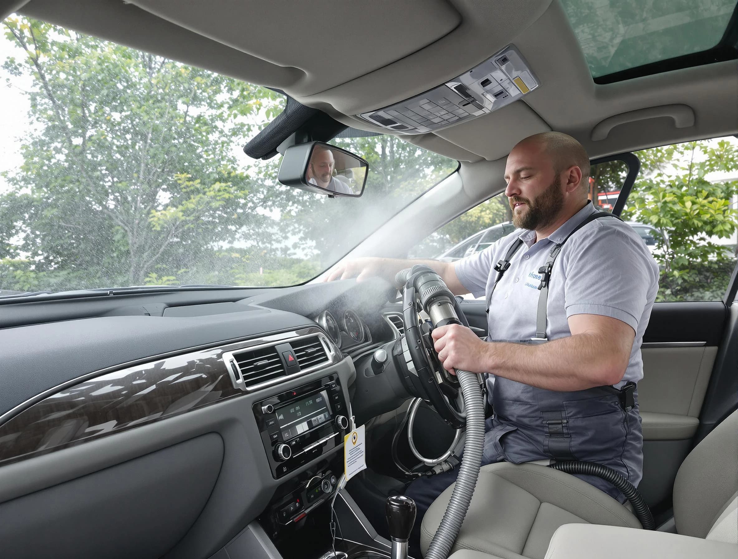 Falmouth Air Duct Cleaning specialist performing professional car duct cleaning in Falmouth