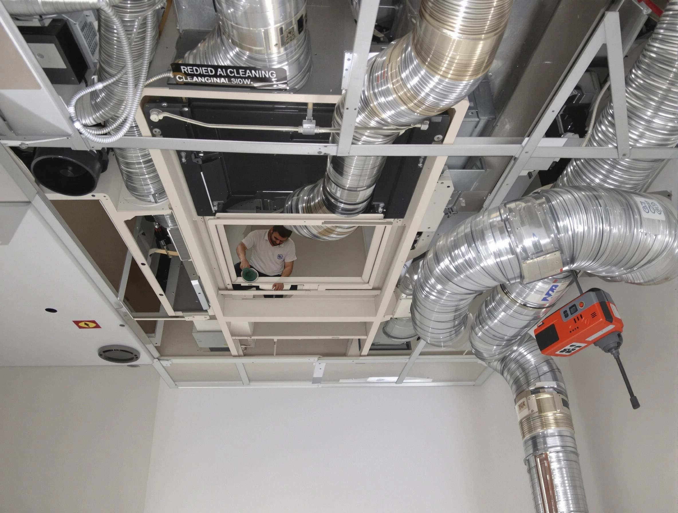 Falmouth Air Duct Cleaning technician performing detailed central duct system cleaning in Falmouth