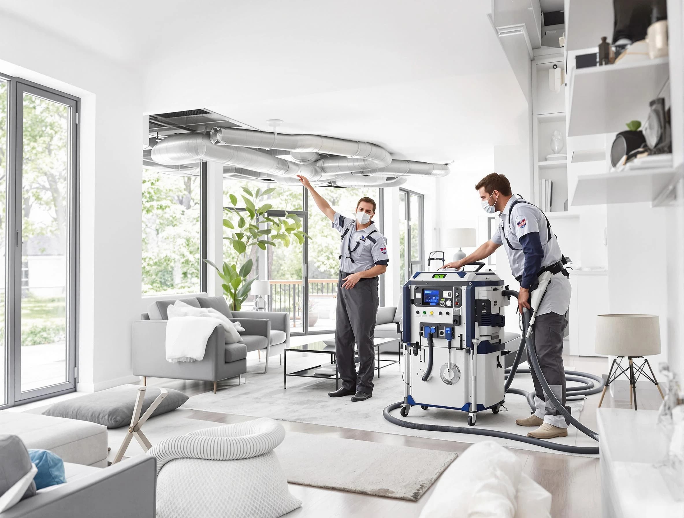 Falmouth Air Duct Cleaning professional conducting pure air duct cleaning with state-of-the-art equipment in Falmouth