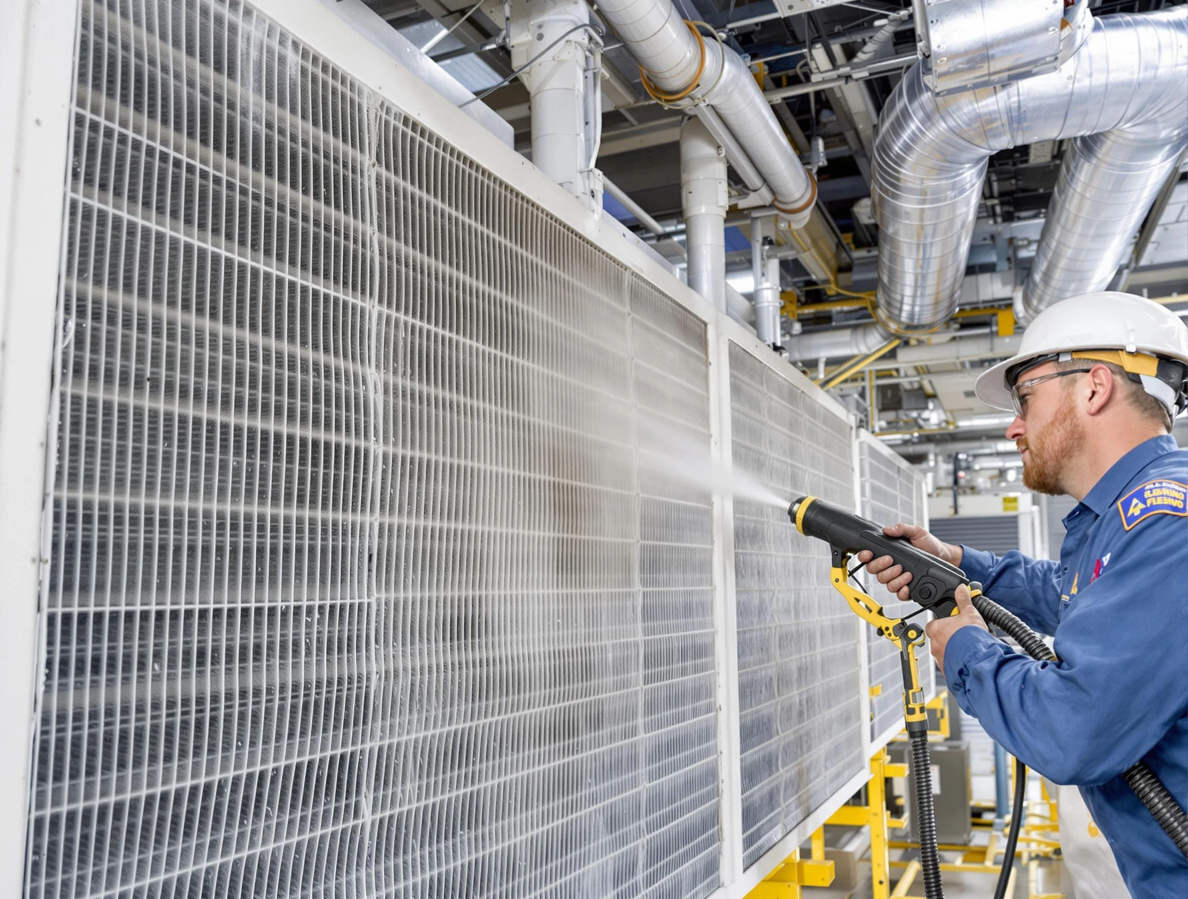 Professional commercial coil cleaning by Falmouth Air Duct Cleaning in Falmouth